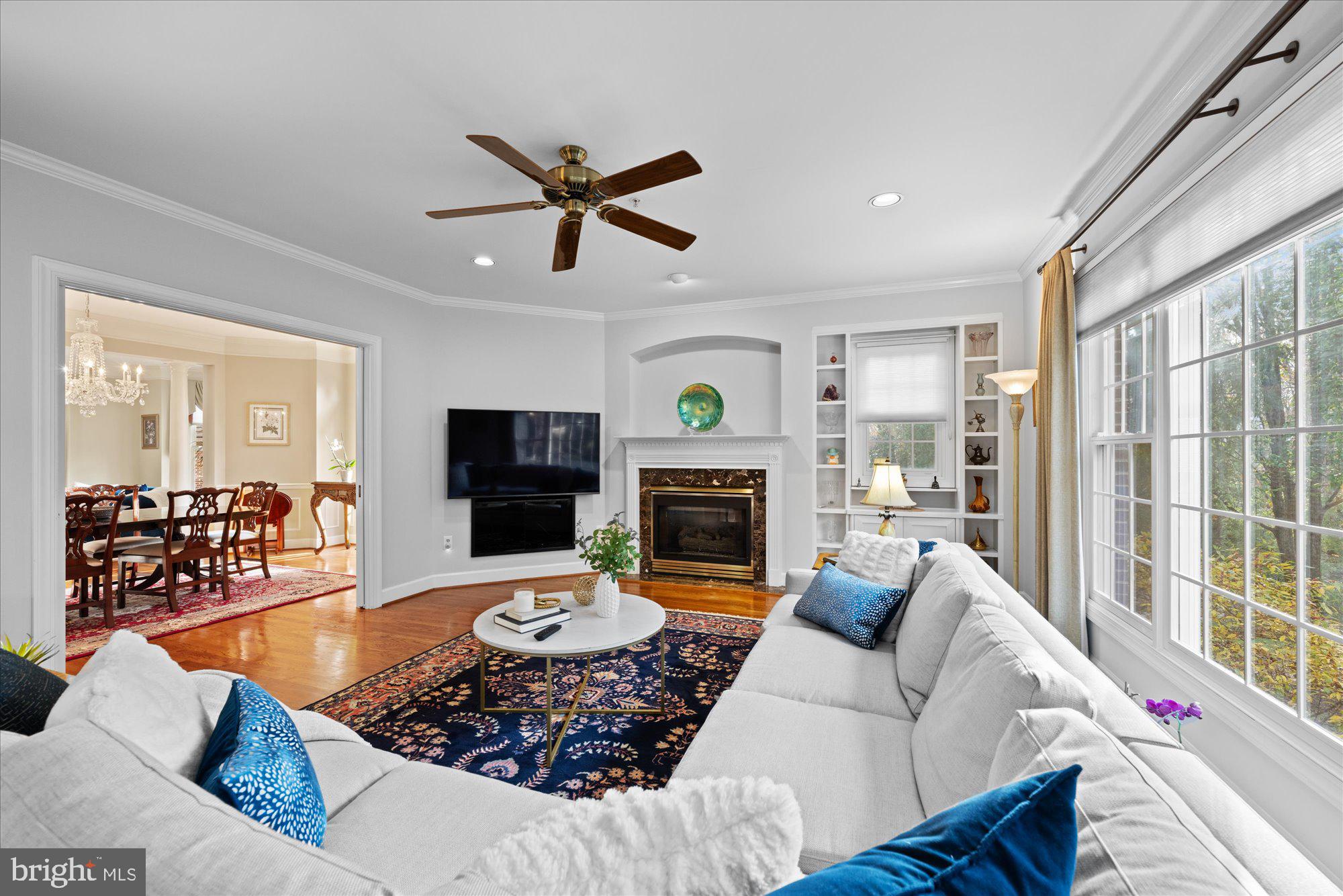 7822 Hidden Meadow Terrace Potomac, MD 20854 - Photo 8 of 29 a living room with furniture and a fireplace