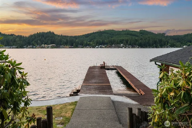 a view of a terrace with a lake