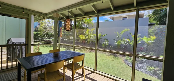 a view of an outdoor space with seating