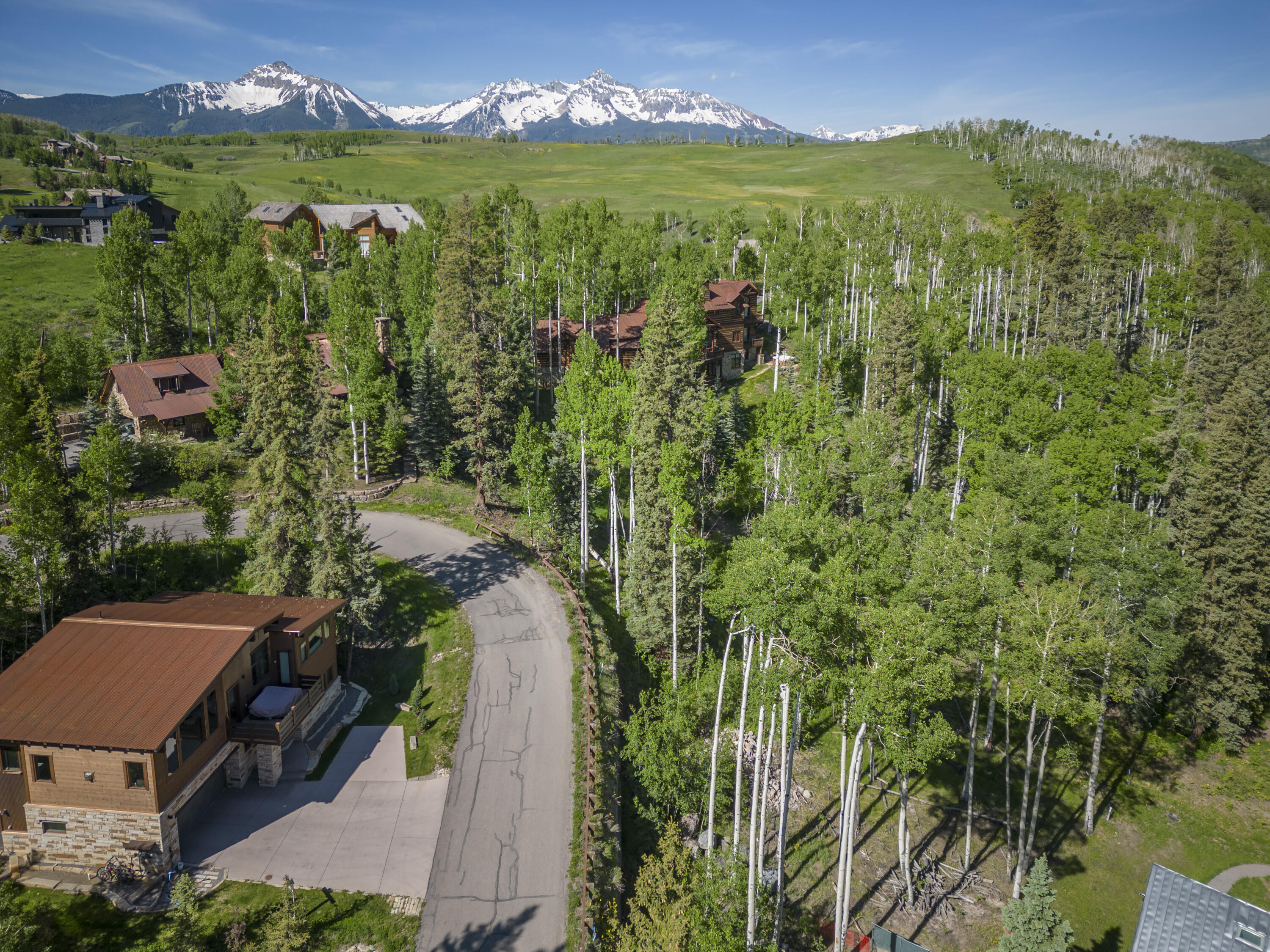 Tbd Adams Way Telluride, CO 81435 - Photo 13 of 14 an aerial view of residential houses with outdoor space and trees