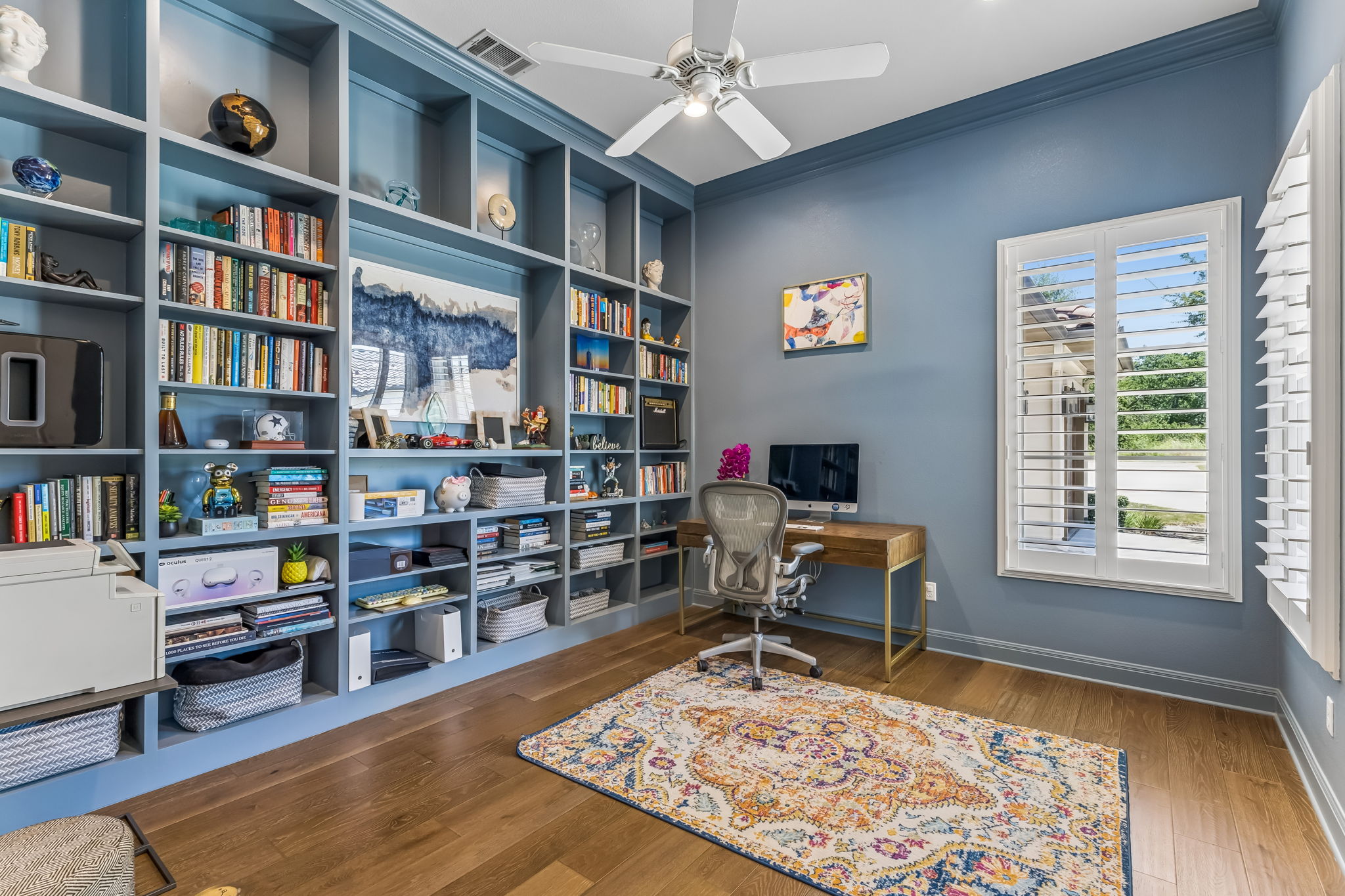 505 Flint Ridge Trail Georgetown, TX 78628 - Photo 13 of 40 Custom built-ins offer both storage and style in the private study.