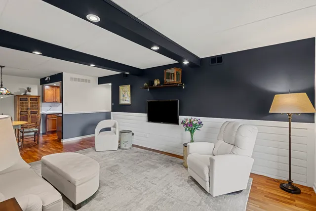 a living room with furniture