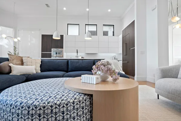 a living room with furniture