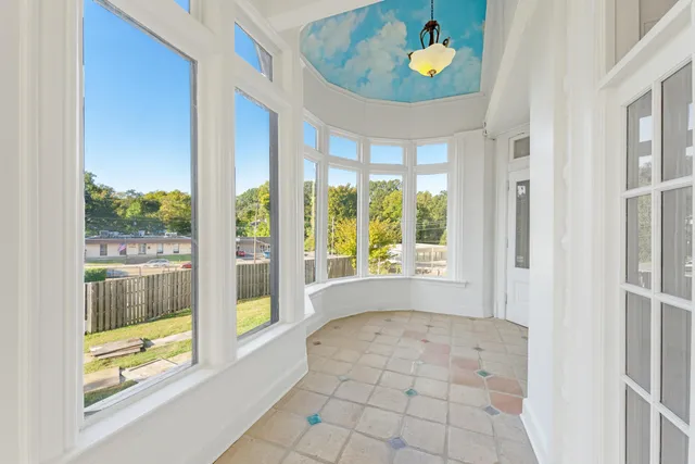 a view of an entryway with a front door