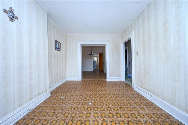 a bedroom with a bed and closet