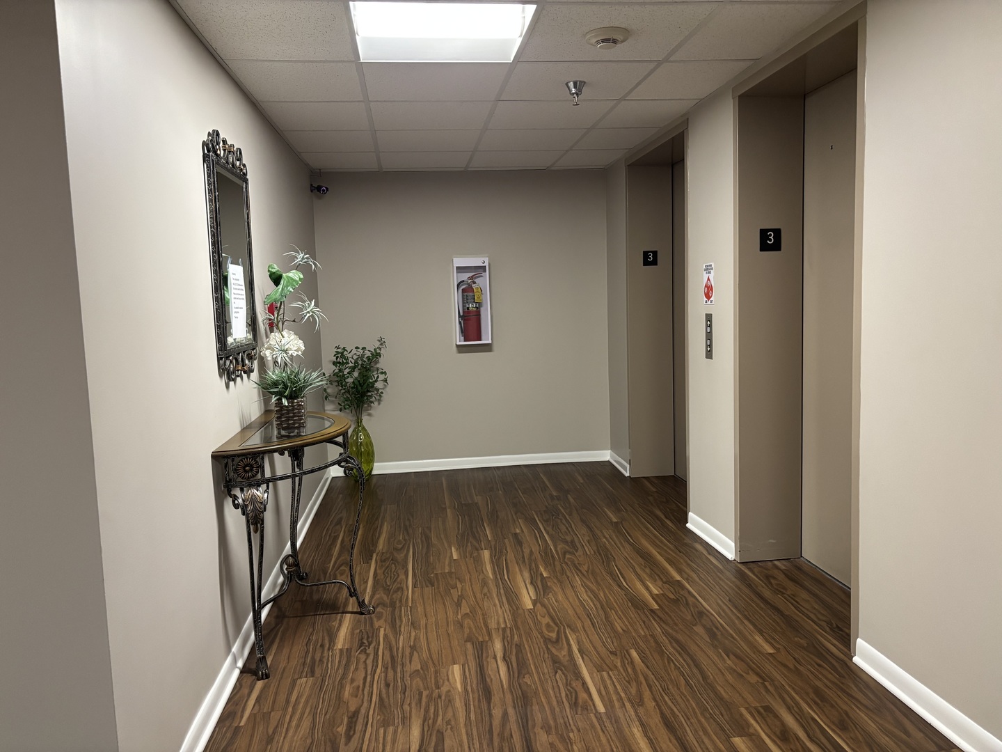 3303 Grove Avenue, Unit 310 Berwyn, IL 60402 - Photo 20 of 21 a view of a hallway with wooden floor and a potted plant