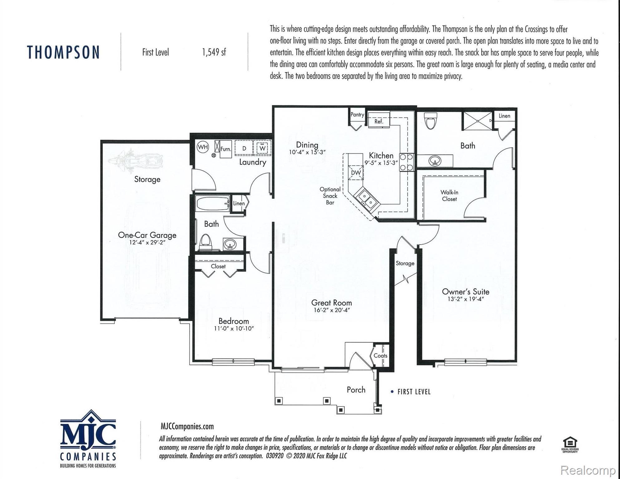 9896 Ridge Run Street, Unit 37 Howell, MI 48855 - Photo 3 of 3 Thompson Floorplan.jpg