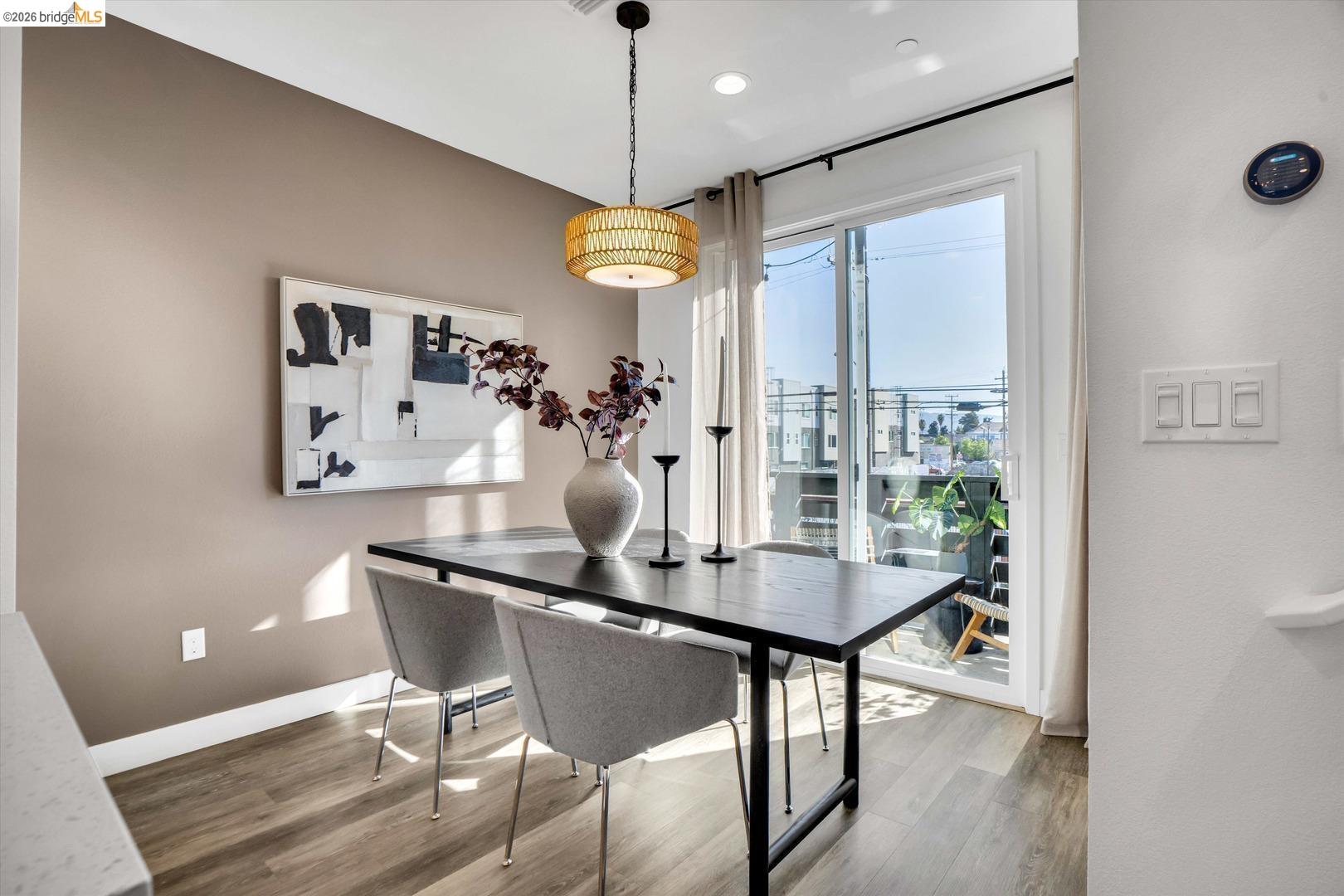 2229 Myrtle Street Oakland, CA 94607 - Photo 10 of 37 dining room with wood finished floors and recessed lighting