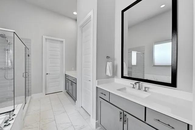 a bathroom with a shower