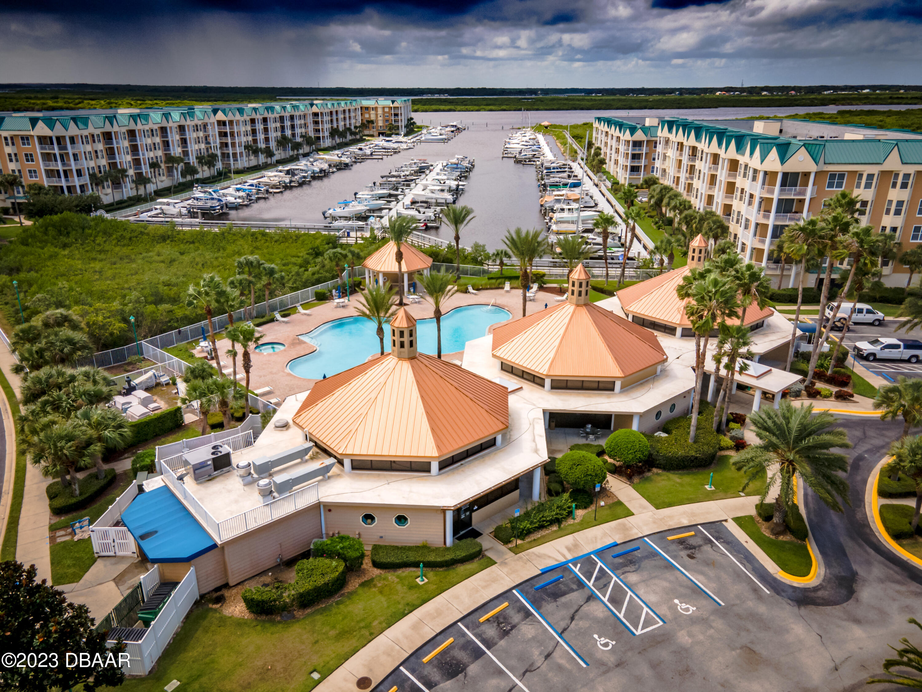 4625 Rivers Edge Village Lane, Unit 5208 Ponce Inlet, FL 32127 - Photo 45 of 60 Aerial HV Clubhouse & Marina