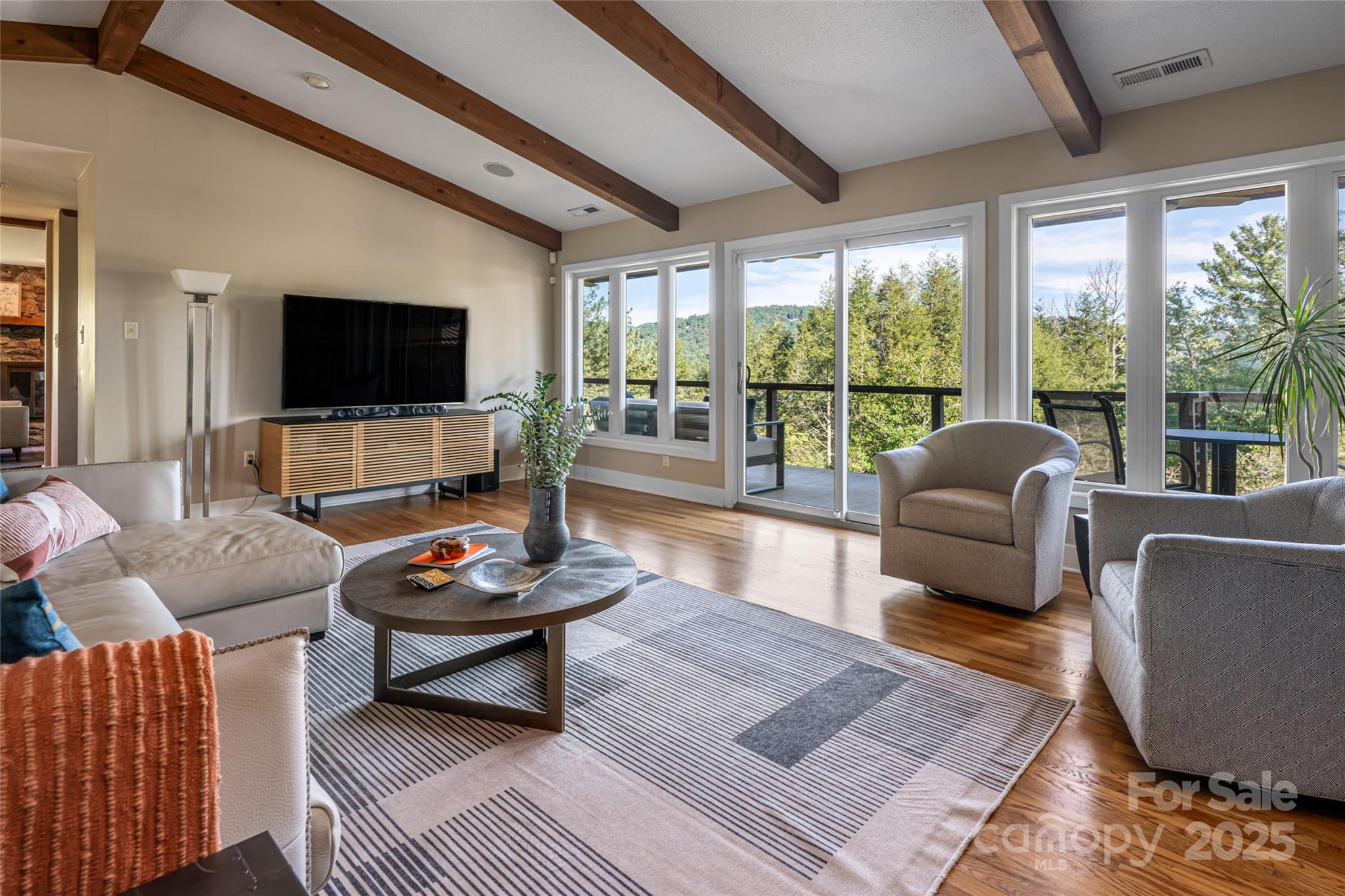 79 Horizon Hill Road Asheville, NC 28804 - Photo 14 of 48 a living room with furniture and a flat screen tv