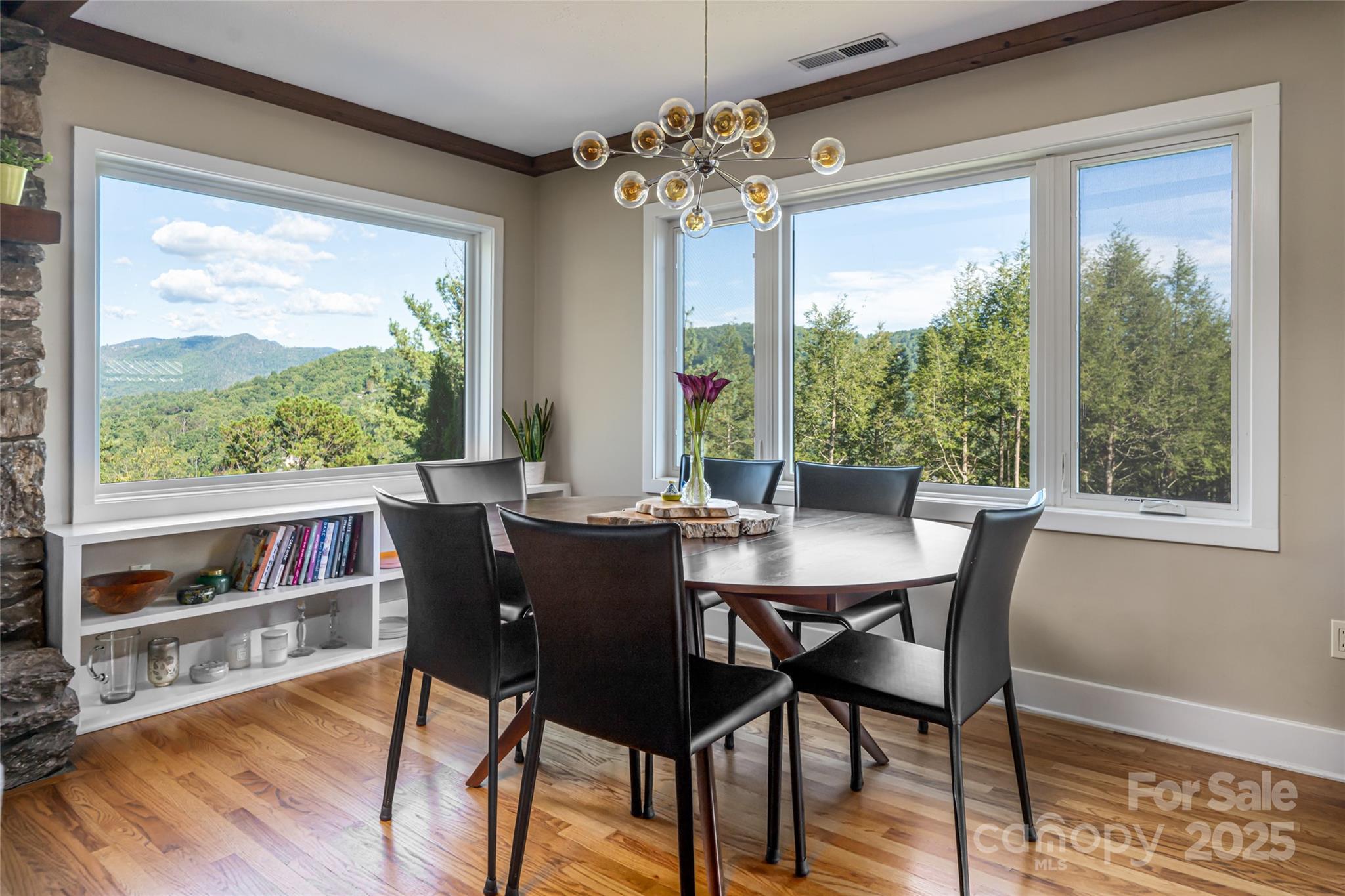 79 Horizon Hill Road Asheville, NC 28804 - Photo 22 of 48 a view of a dining room with furniture window and wooden floor