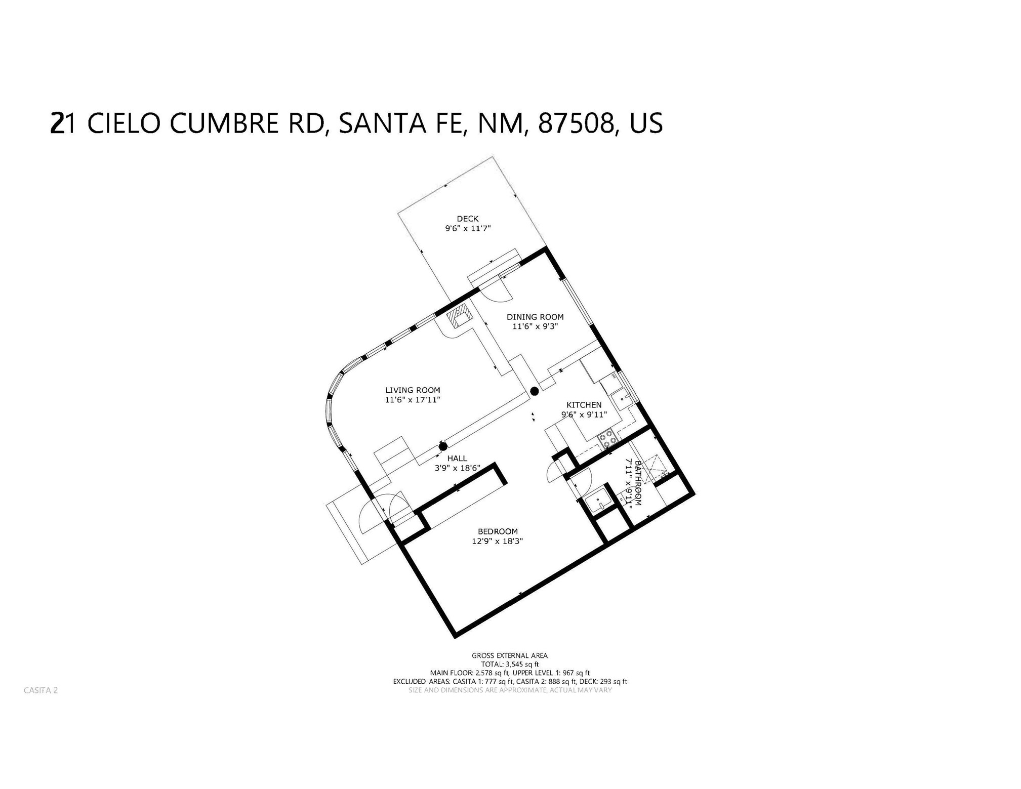 15 Cielo Cumbre Road Santa Fe, NM 87505 - Photo 46 of 46 Guesthouse 2 Floor Plan