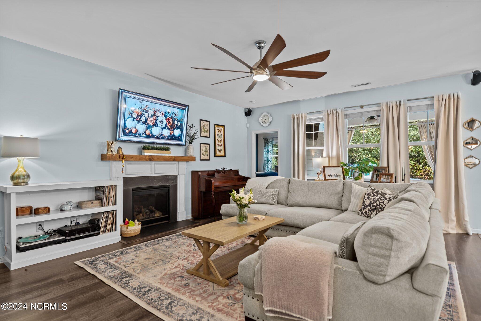 1509 Spring Court Leland, NC 28451 - Photo 5 of 35 Spacious living room with fireplace