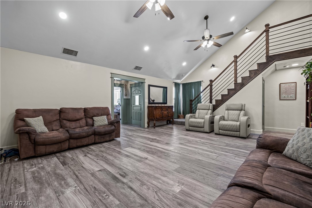 750 Leming Avenue Overton, NV 89040 - Photo 12 of 82 This airy living space features sloped ceilings and durable flooring.