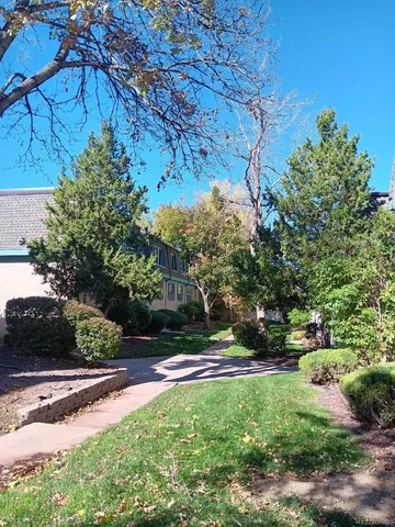 a view of backyard with green space