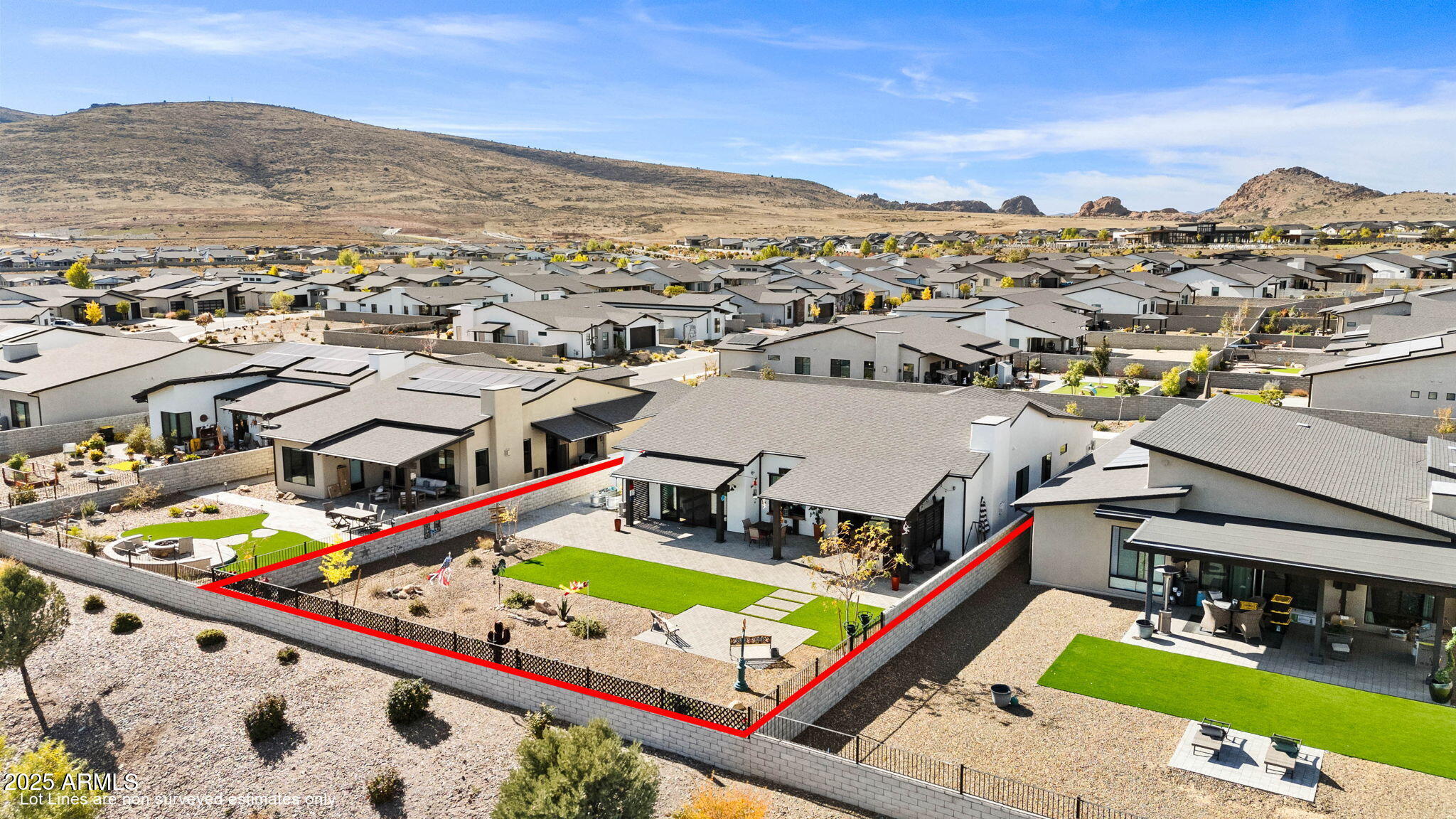 4876 North Yorkshire Loop Prescott Valley, AZ 86314 - Photo 44 of 47 an aerial view of a tennis ground and a mountain