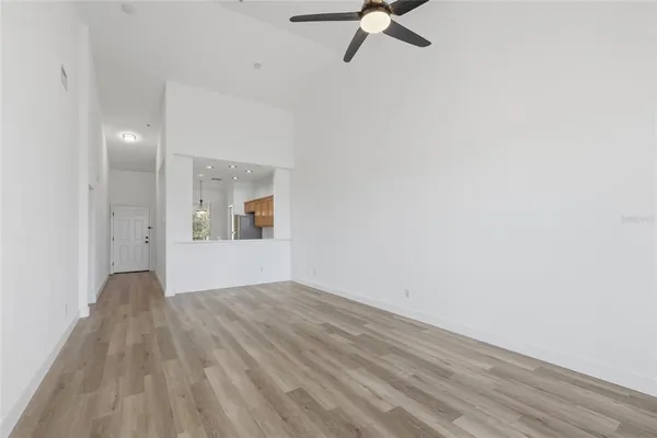 a view of an empty room and window