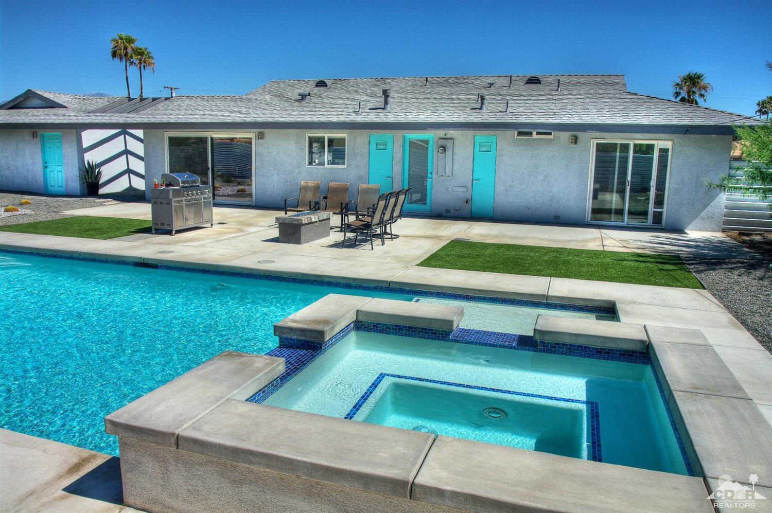 465 East Simms Road Palm Springs, CA 92262 - Photo 35 of 41 a view of a house with pool porch and chairs