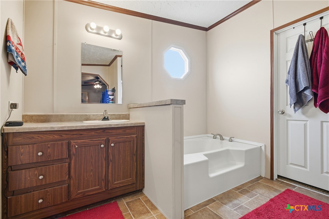 164 County Road 4450 Kempner, TX 76539 - Photo 41 of 42 a spacious bathroom with a tub sink and mirror