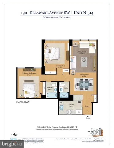 $2,700 | 1301 Delaware Avenue Southwest, Unit N514, Washington, DC 20024