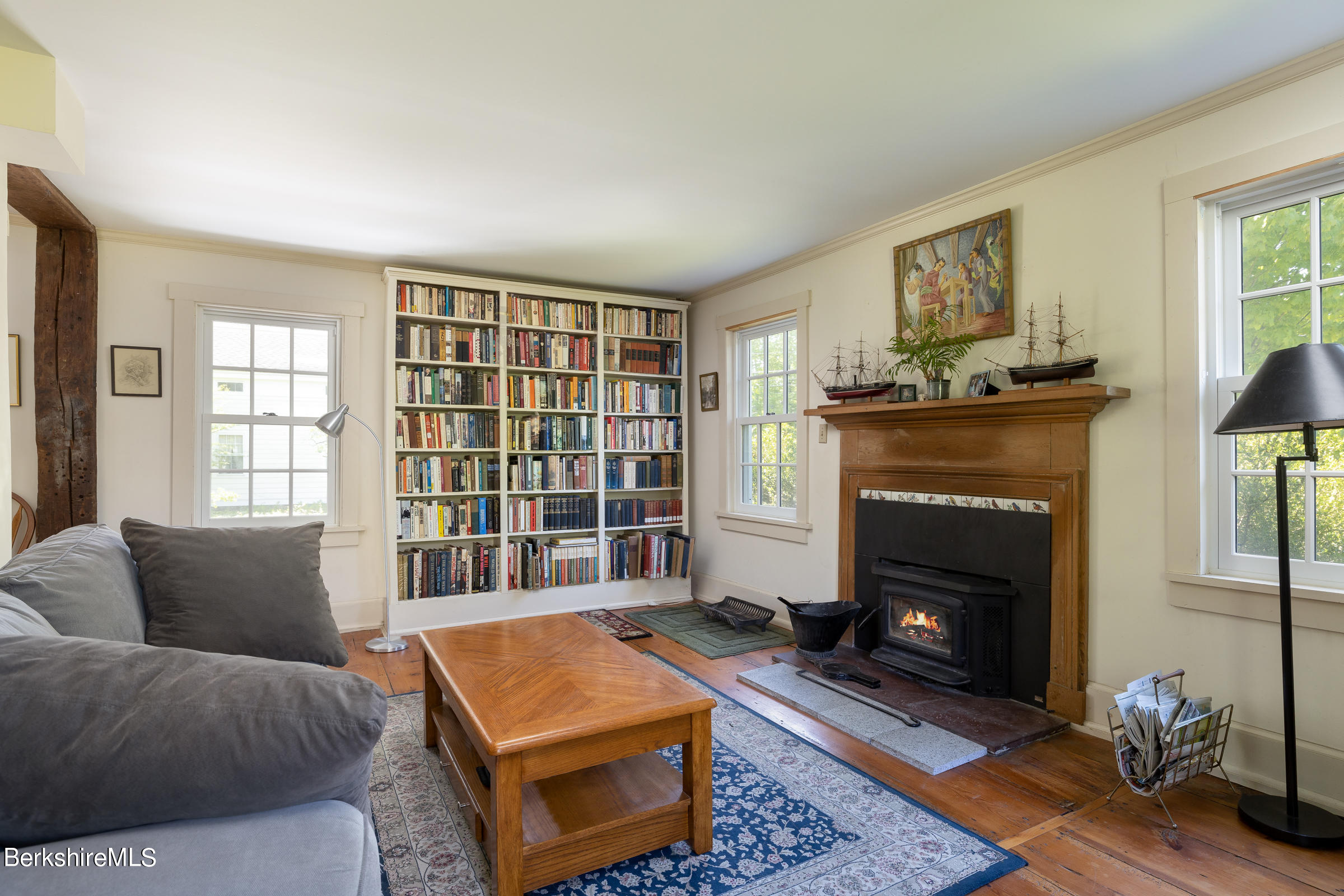 1095 Ashley Falls Road Sheffield, MA 01222 - Photo 5 of 18 Living Room with Fireplace