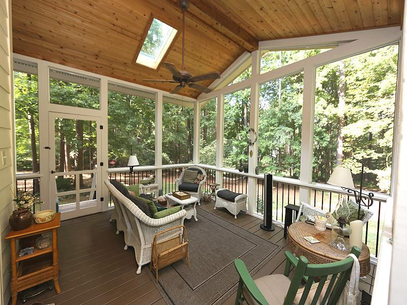321 Jellison Court Raleigh, NC 27615 - Photo 19 of 24 Skylights and a great view of the private yard Screened Porch