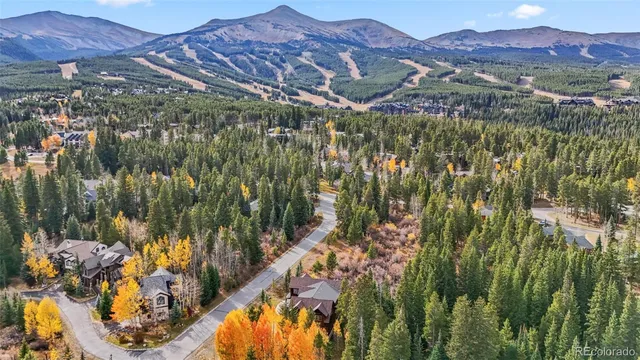 a view of a city with mountains in the background