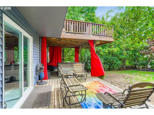 a view of outdoor space yard deck patio and swimming pool