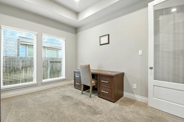 a room with a desk and a chair