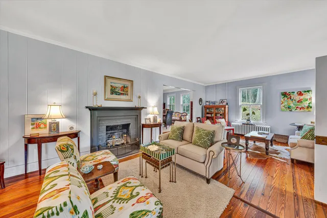 a view of a lake from a yard