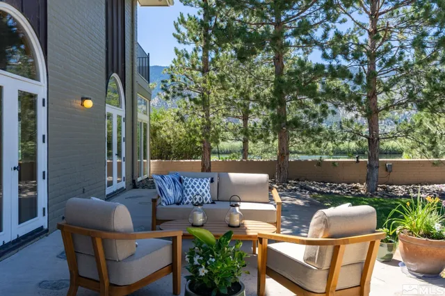 a outdoor living space with patio furniture