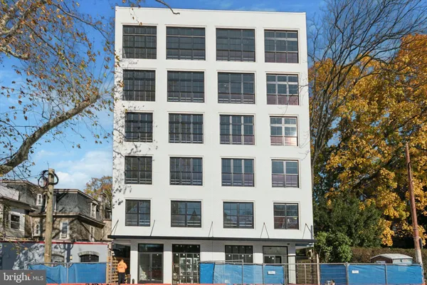 a front view of a multi story building