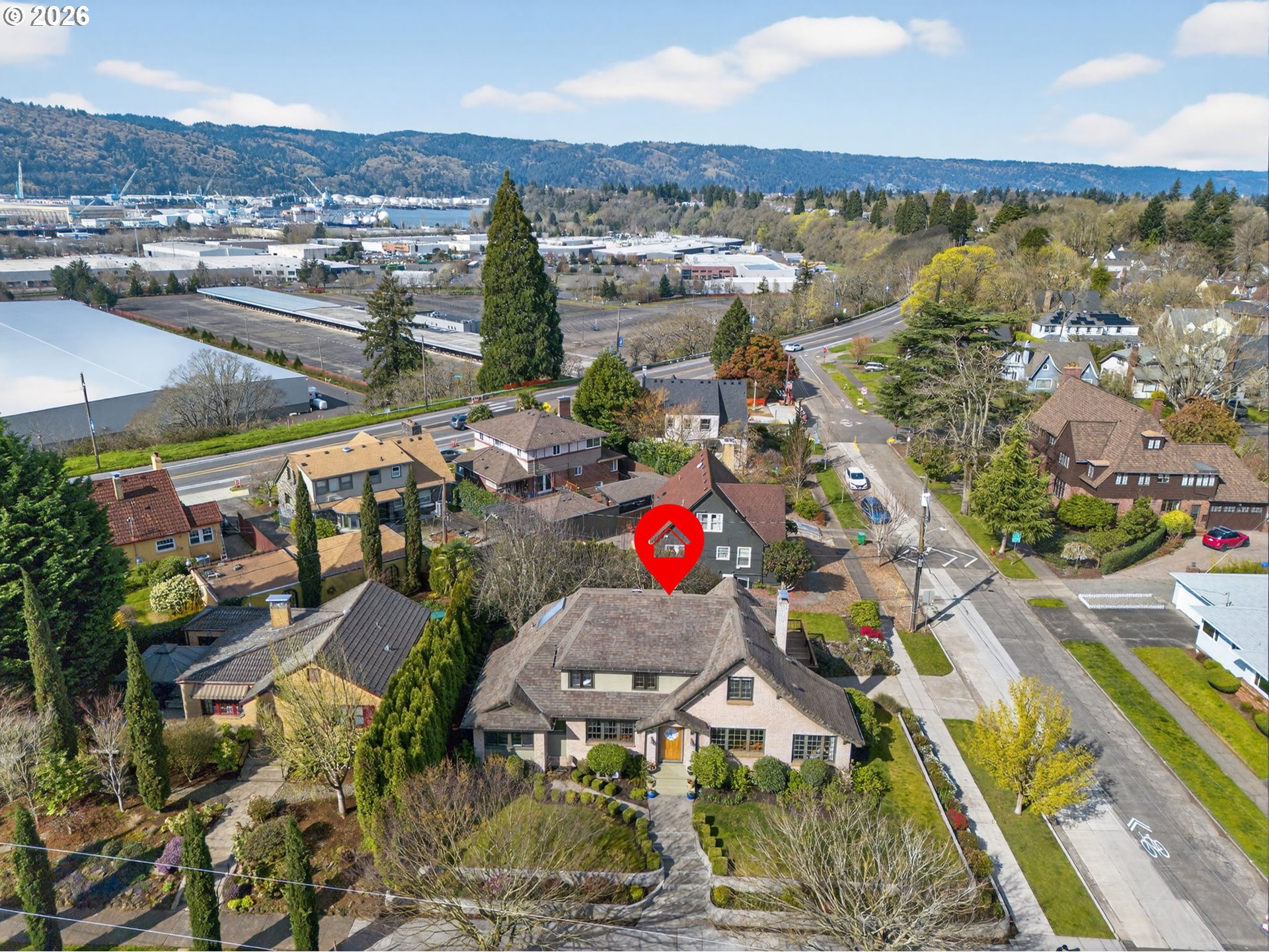 6971 North Vincent Avenue Portland, OR 97217 - Photo 45 of 48 an aerial view of residential houses with outdoor space and trees