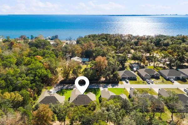 an aerial view of multiple house