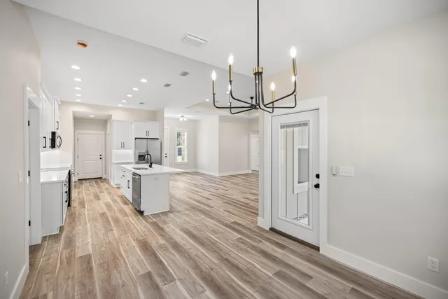 a view of kitchen and sink