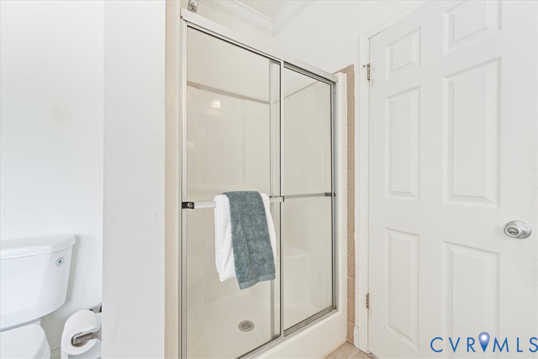28231 Lewis Moore Road Ruther Glen, VA 22546 - Photo 32 of 50 Full bathroom featuring a shower stall and ornamen