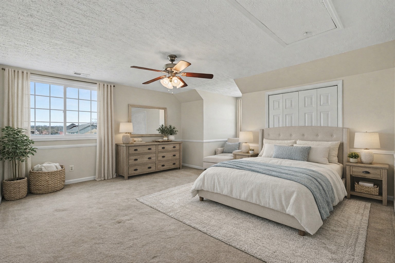 863 Rock Springs Road Castalian Springs, TN 37031 - Photo 23 of 36 a spacious bedroom with a bed and a chandelier