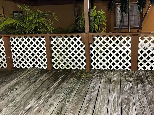 a view of a black gate