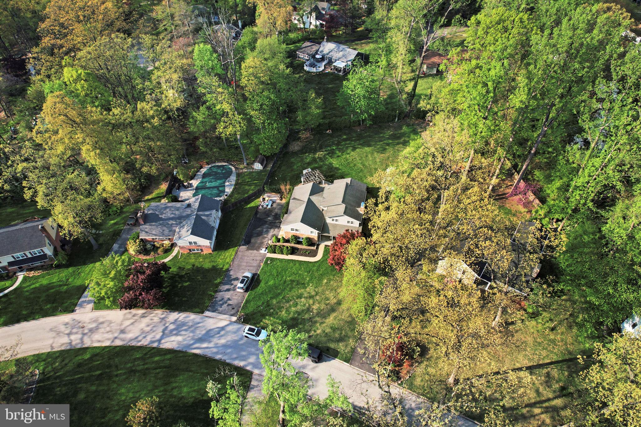 443 Woodcrest Road Wayne, PA 19087 - Photo 55 of 63 an aerial view of residential house with outdoor space and trees all around