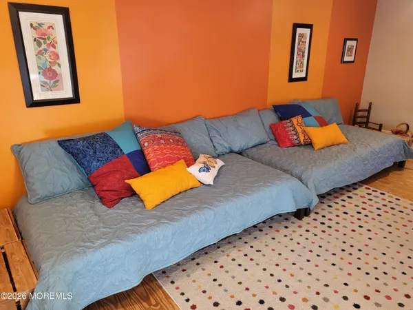 a living room with furniture and a couch