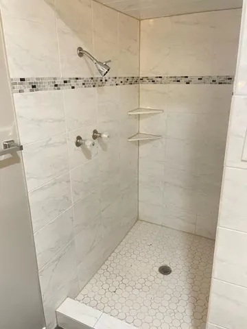 a bathroom with a shower