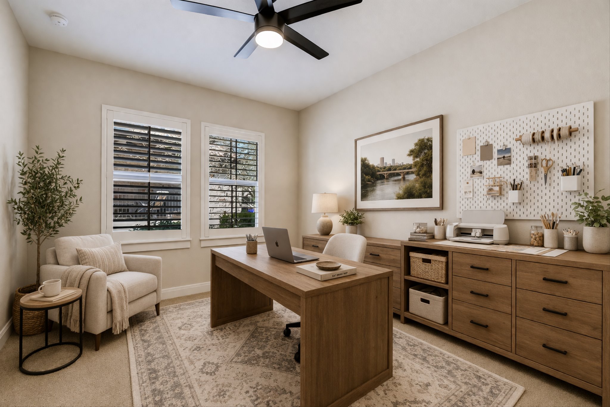 13510 Golden Wave Loop, Unit 53 Austin, TX 78738 - Photo 21 of 35 2nd Bedroom virtually staged as office/craft room