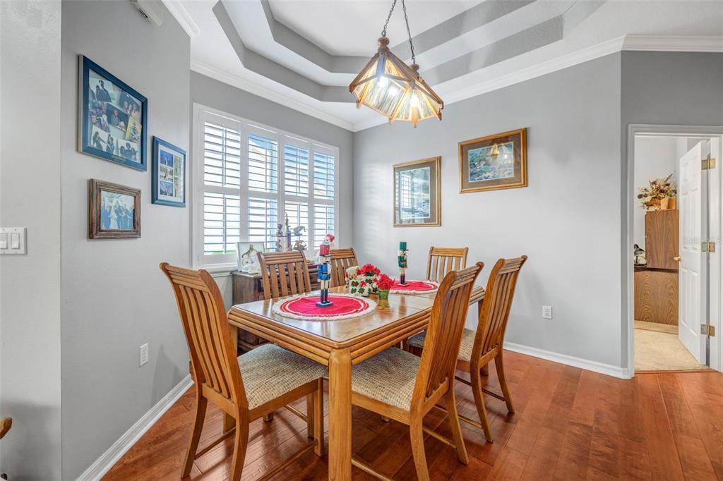 20804 Eustis Road Land O Lakes, FL 34637 - Photo 11 of 65 a view of a dining room with furniture window and wooden floor