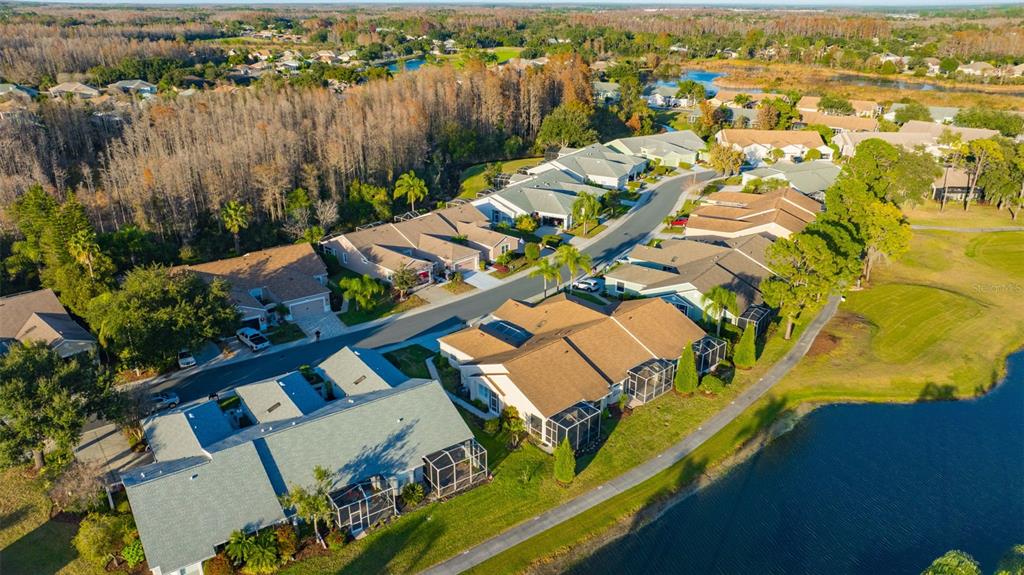 20804 Eustis Road Land O Lakes, FL 34637 - Photo 43 of 65 an aerial view of a house with a lake view
