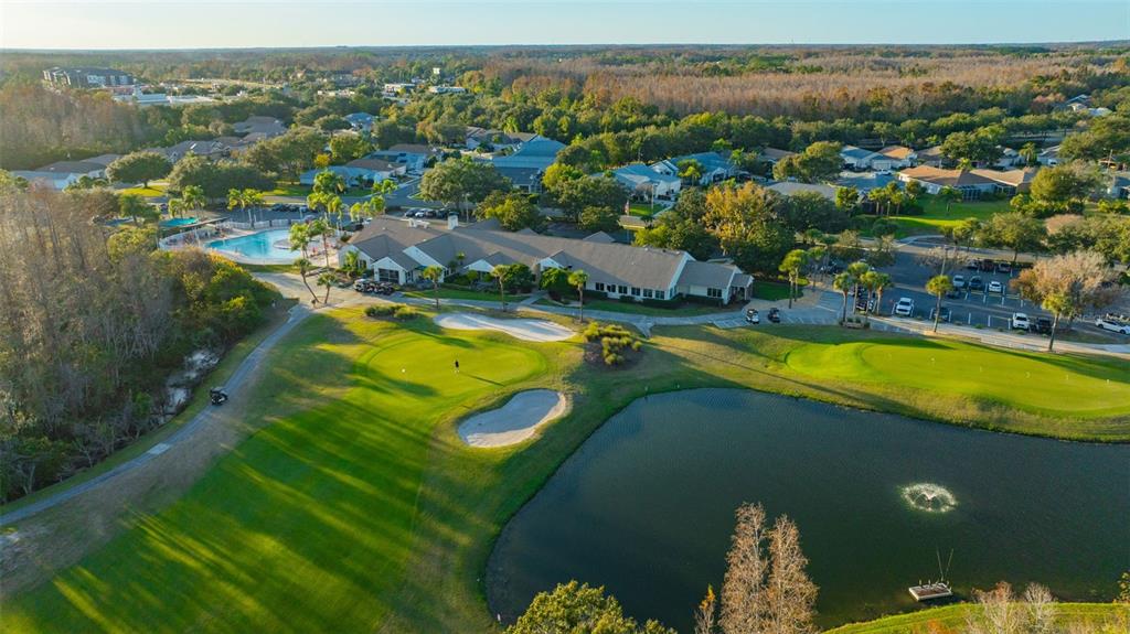 20804 Eustis Road Land O Lakes, FL 34637 - Photo 61 of 65 an aerial view of a house with a swimming pool yard and outdoor seating