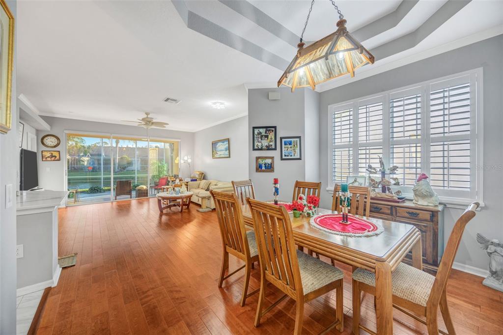 20804 Eustis Road Land O Lakes, FL 34637 - Photo 9 of 65 a dining room with furniture and a floor to ceiling window