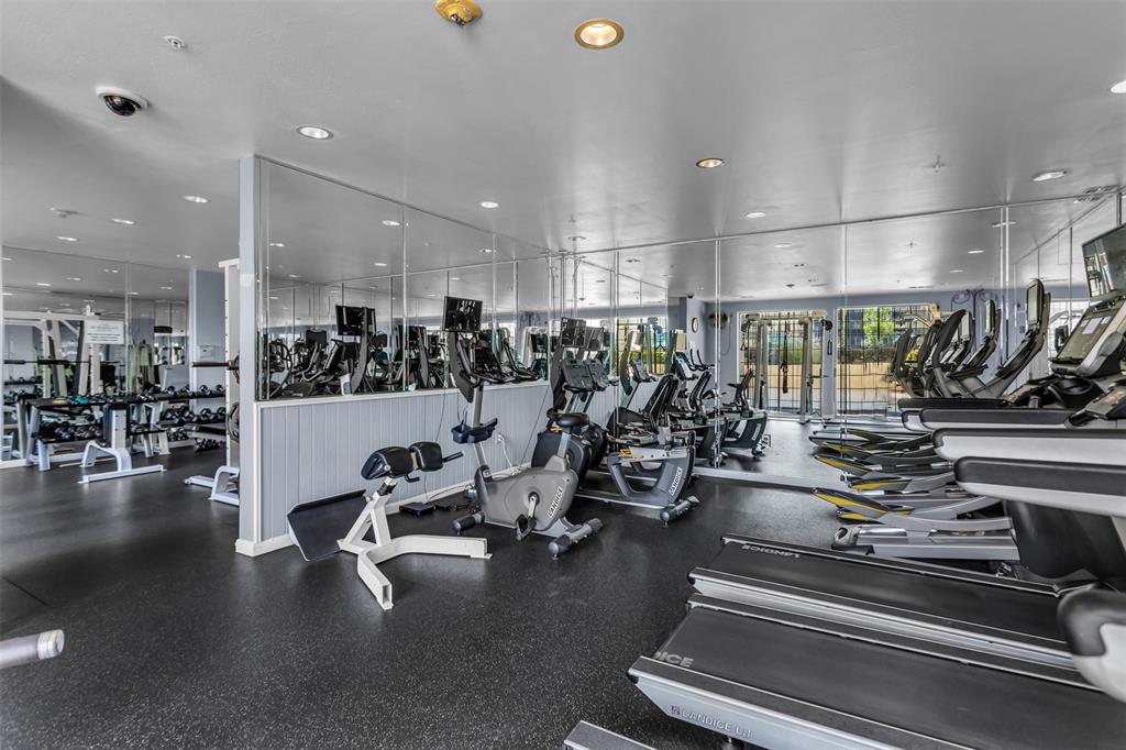 3225 Turtle Creek Boulevard, Unit 10 Dallas, TX 75219 - Photo 36 of 38 Workout area featuring recessed lighting