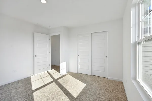 an empty room with closet