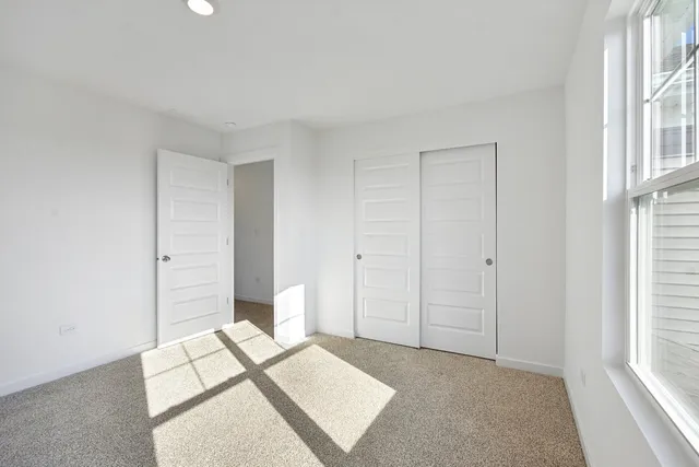 an empty room with closet